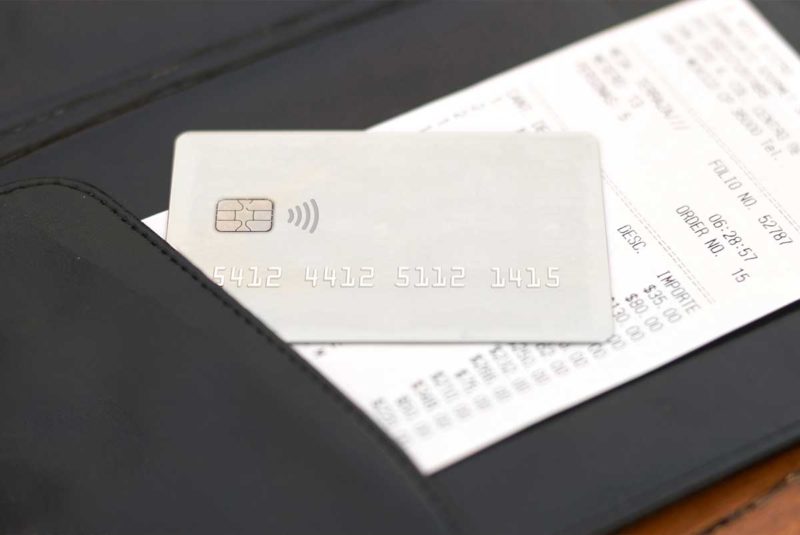 Receipt with a credit card