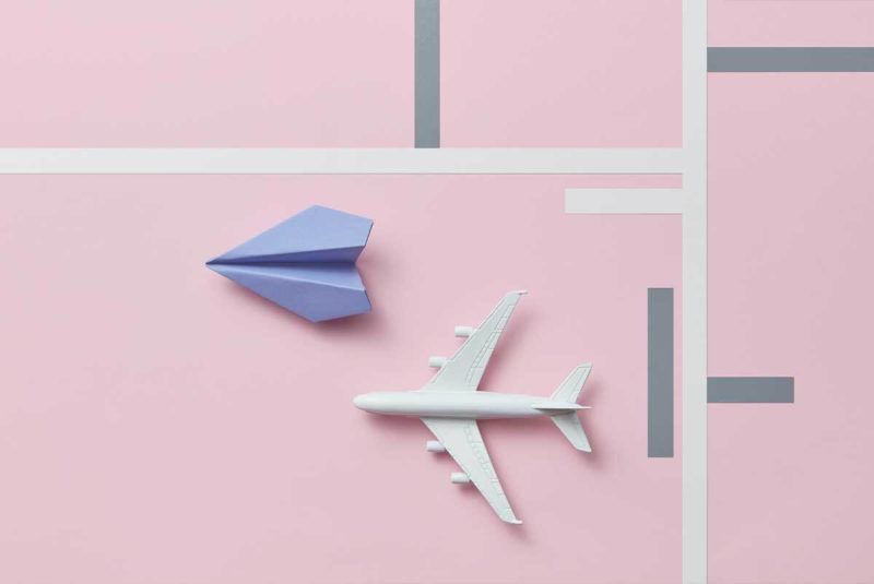 Paper plane and model of plane