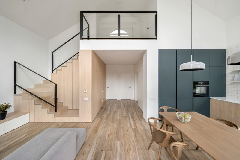 Home interior showing kitchen and living room