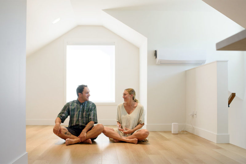 Couple in new home