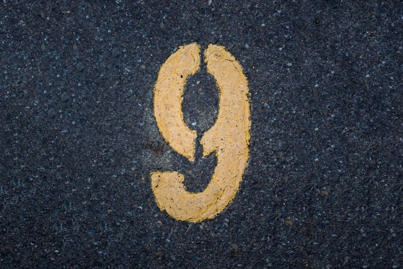 9 on asphalt