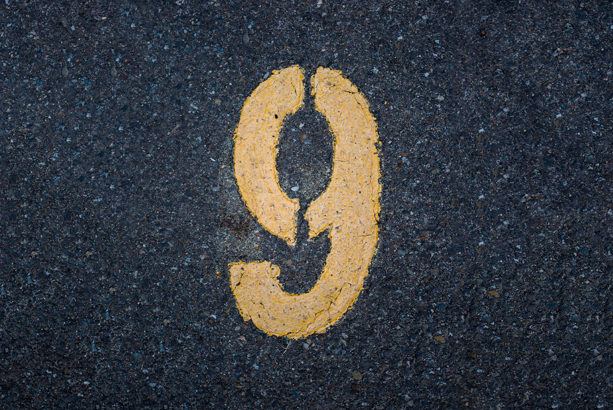 9 on asphalt