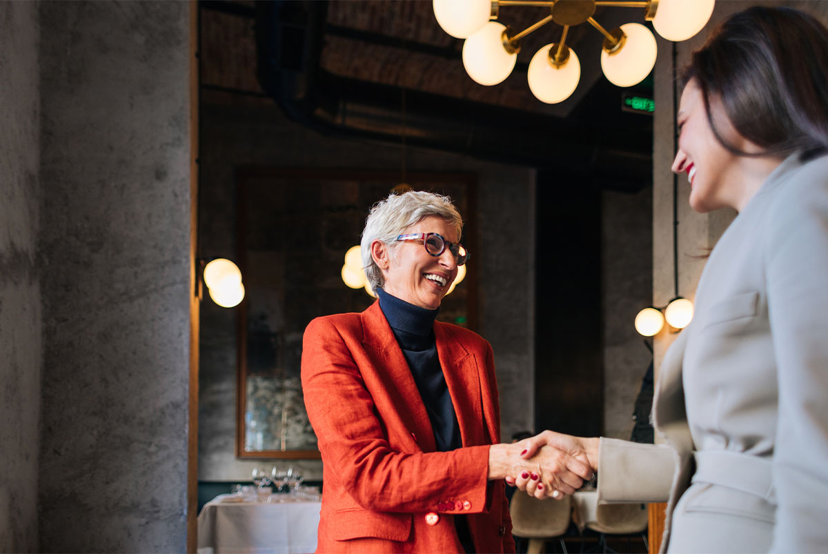 two people shaking hands