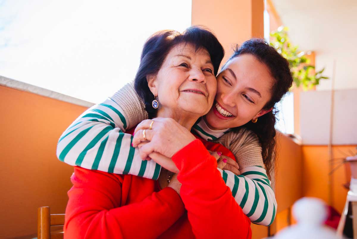 mother daughter hugging