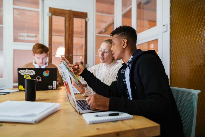 Students studying together