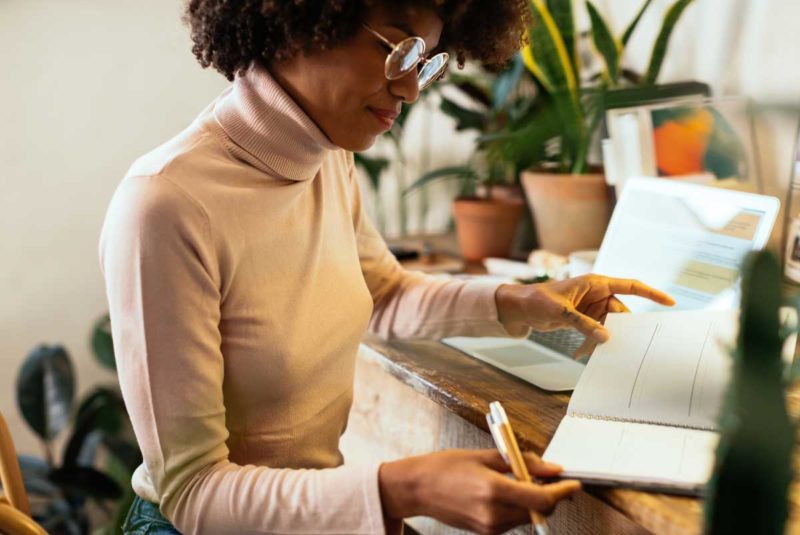 Business owner working at a desk