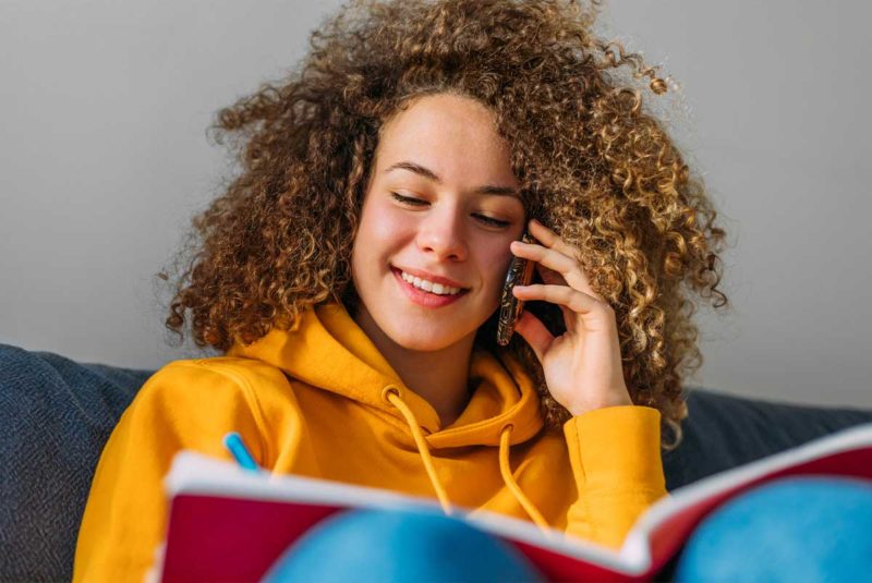 Young woman on the phone