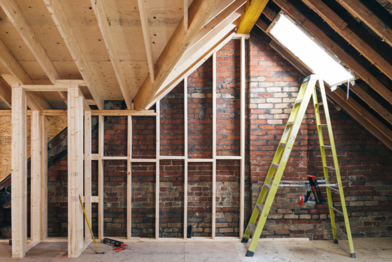 Unfinished interior of room