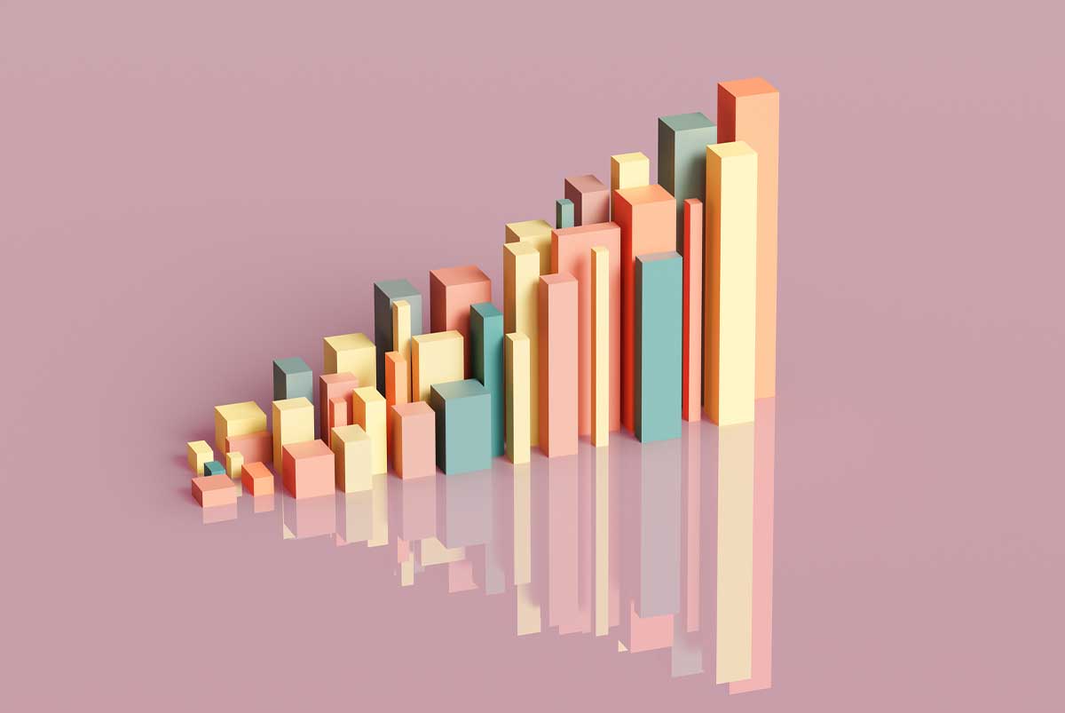 Pastel bar graph