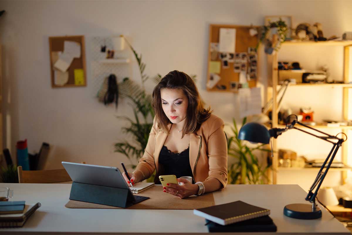 Woman on a laptop