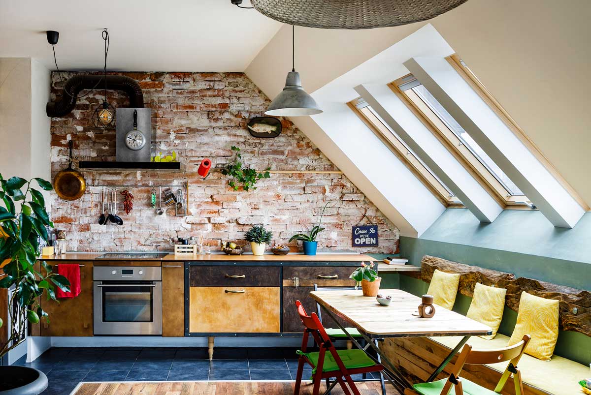 Sunlight streaming into the kitchen