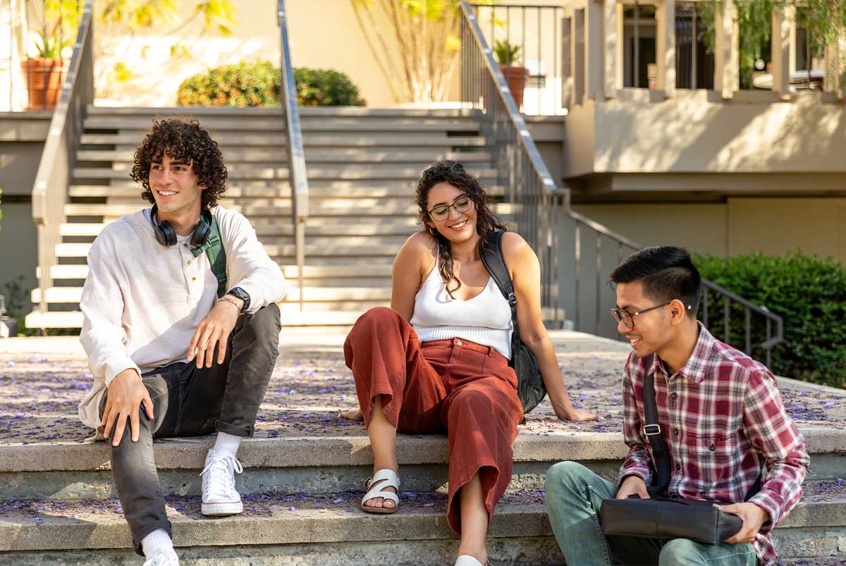 College kids on steps