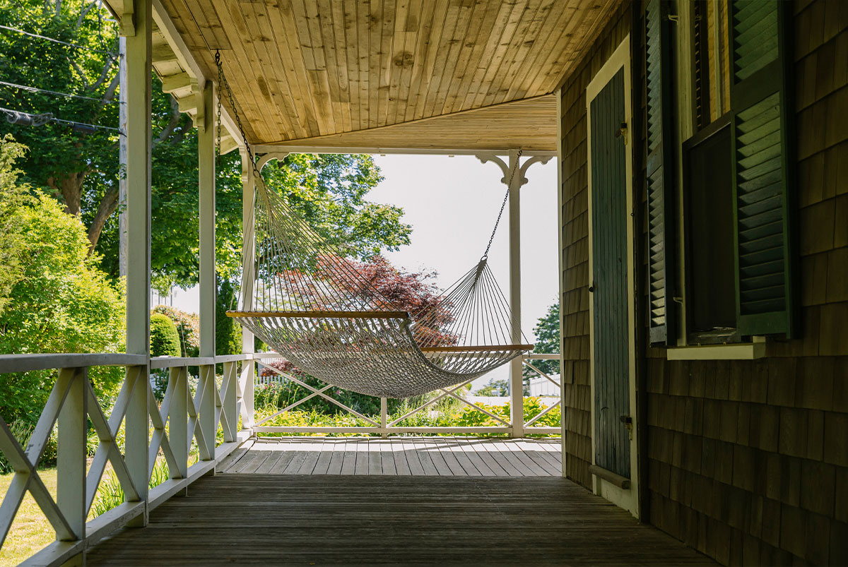 Back porch with hammock