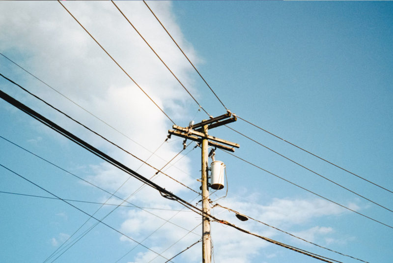 utility pole and wires